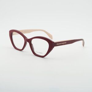 Alexander McQueen AM0360O 004 Eyeglasses Red/Beige 52mm Cat Eye Frame